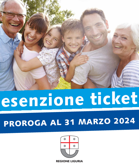 Locandina proroga esenzione ticket al 31 marzo 2024