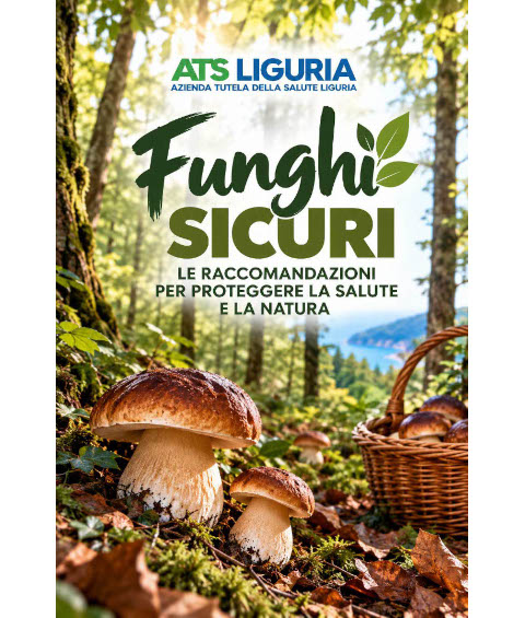 locandina Funghi sicuri, guida al consumo consapevole dei funghi