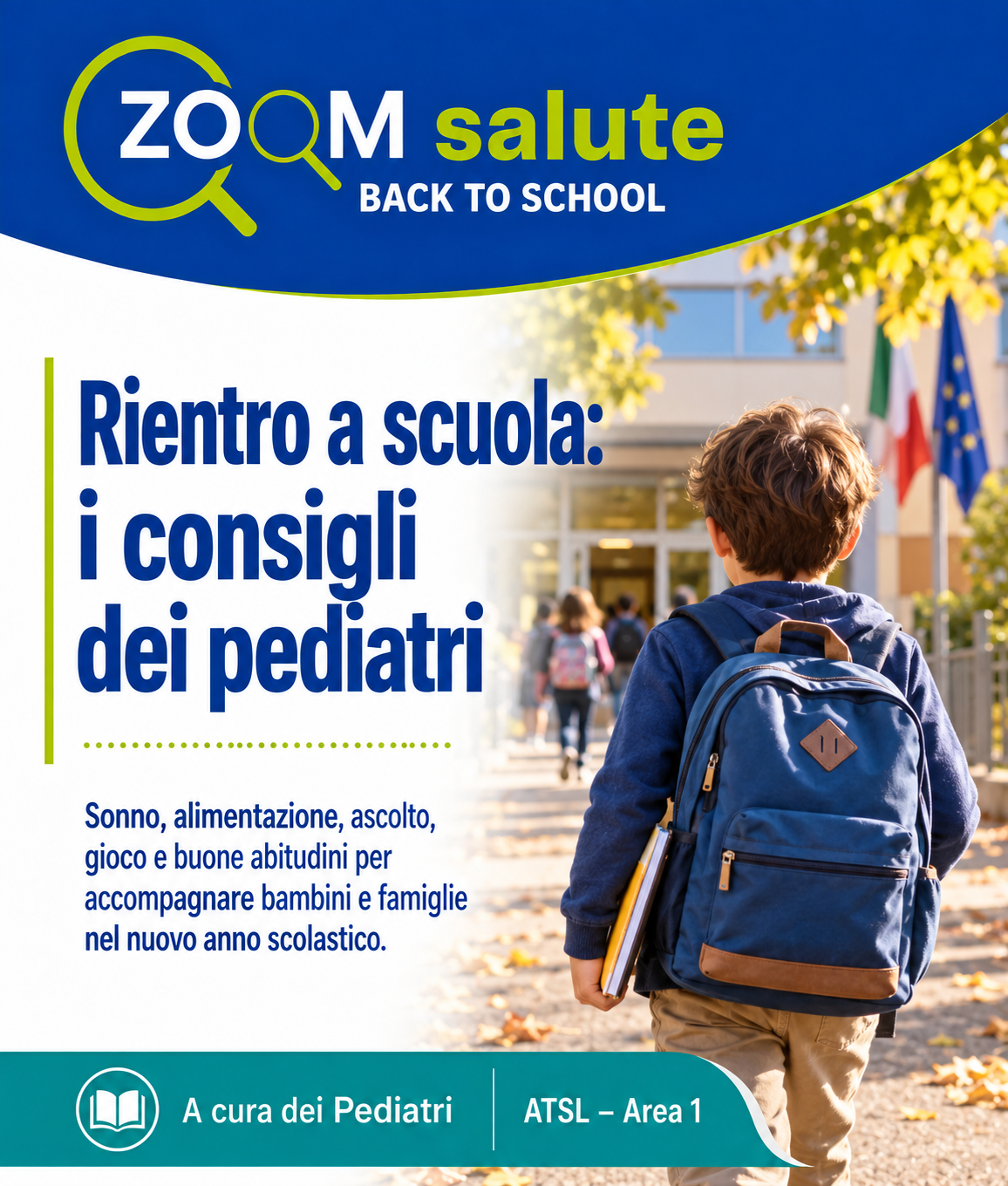 Locandina rientro a scuola, i consigli dei pediatri