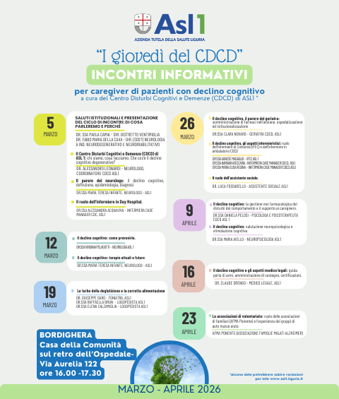 locandina appuntamenti i giovedì del CDCD