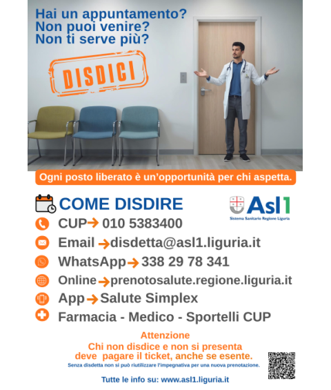 Locandina disdetta prenotazione