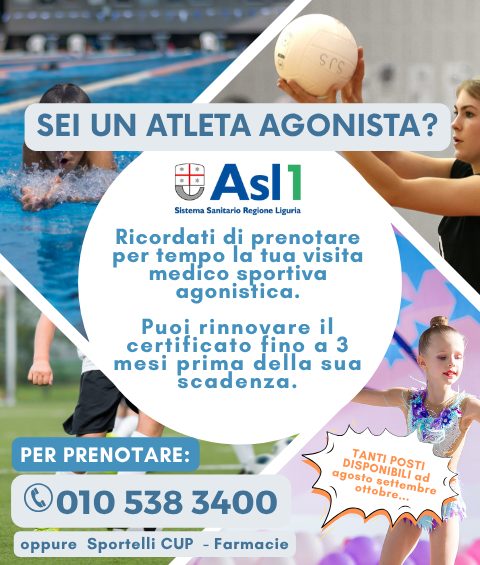 Prenotazione visite mediche per atleti agonisti